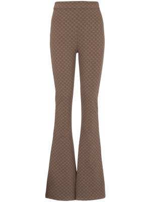 

Mini monogram-print flared trousers, Balmain Mini monogram-print flared trousers