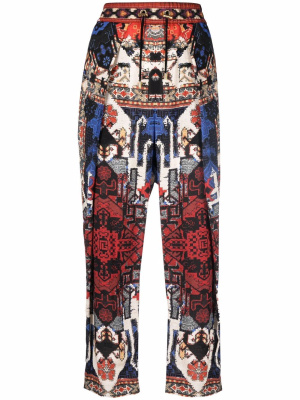 

Abstract pattern-print cropped trousers, Balmain Abstract pattern-print cropped trousers