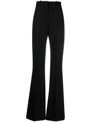 

Striped wool-blend flared trousers, Balmain Striped wool-blend flared trousers