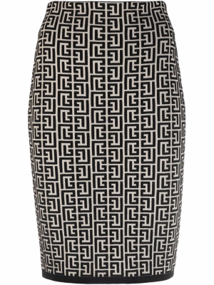 

Monogram jacquard skirt, Balmain Monogram jacquard skirt