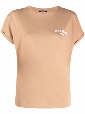 

Flocked logo cotton T-shirt, Balmain Flocked logo cotton T-shirt