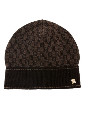 

Monogram-jacquard wool beanie, Balmain Monogram-jacquard wool beanie