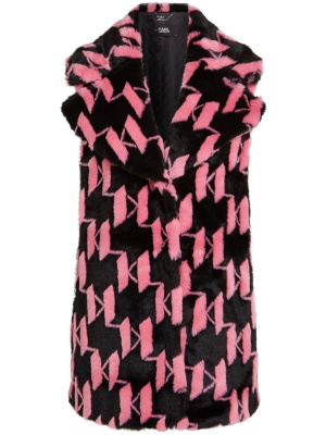 

KL monogram faux fur gilet, Karl Lagerfeld KL monogram faux fur gilet