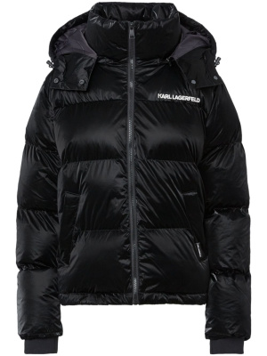 

Logo-print hooded puffer jacket, Karl Lagerfeld Logo-print hooded puffer jacket
