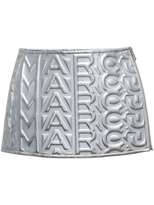 

Logo-embossed metallic-finish miniskirt, Marc Jacobs Logo-embossed metallic-finish miniskirt