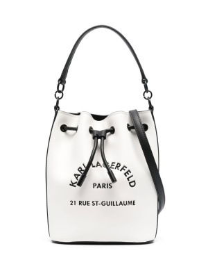 

Logo-print drawstring bucket bag, Karl Lagerfeld Logo-print drawstring bucket bag