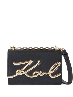 

K/Signature leather crossbody bag, Karl Lagerfeld K/Signature leather crossbody bag