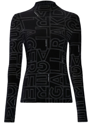 

Logo-print mock-neck top, Karl Lagerfeld Logo-print mock-neck top