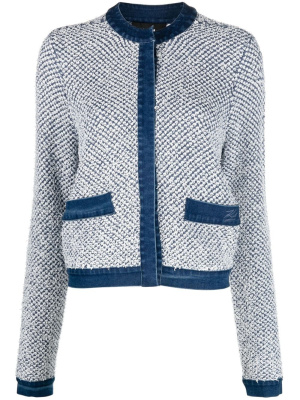 

Marl-knit denim cardigan, Karl Lagerfeld Marl-knit denim cardigan
