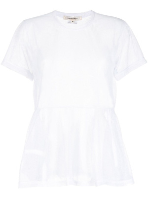 

Ruffle-hem mesh T-shirt, Comme Des Garçons Ruffle-hem mesh T-shirt