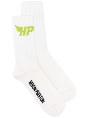 

HP Fly logo-intarsia socks, Heron Preston HP Fly logo-intarsia socks
