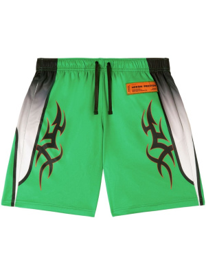 

Logo-patch drawstring-waist shorts, Heron Preston Logo-patch drawstring-waist shorts