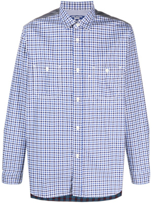 

Plaid-check panelled shirt, Junya Watanabe MAN Plaid-check panelled shirt