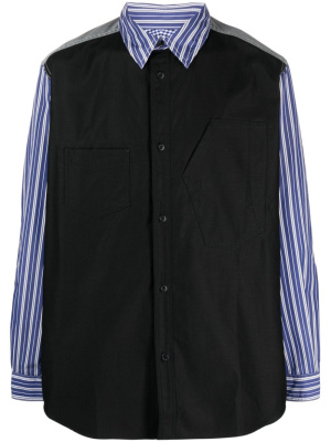 

Colour-block striped cotton shirt, Junya Watanabe MAN Colour-block striped cotton shirt