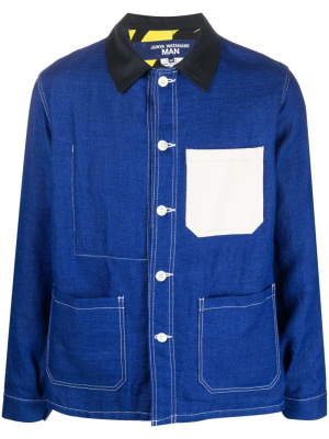 

X Off White linen-blend shirt jacket, Junya Watanabe MAN X Off White linen-blend shirt jacket