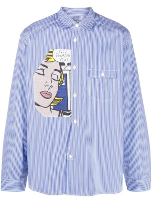 

Graphic-patch striped shirt, Junya Watanabe MAN Graphic-patch striped shirt
