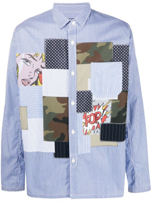 

Graphic-patch checked shirt, Junya Watanabe MAN Graphic-patch checked shirt