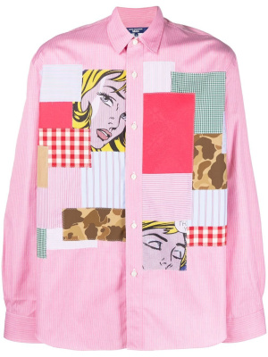 

Graphic-patch striped shirt, Junya Watanabe MAN Graphic-patch striped shirt