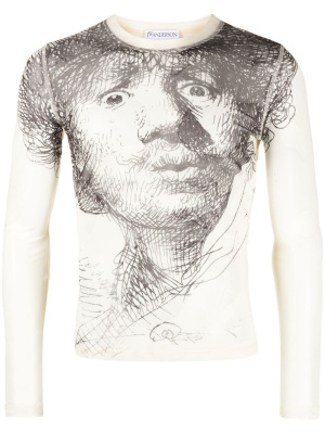 

Illustration-print sheer T-shirt, JW Anderson Illustration-print sheer T-shirt