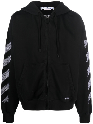 

Scribble-logo zip-up hoodie, Off-White Scribble-logo zip-up hoodie