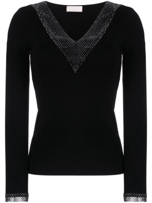 

Rhinestone-embellished ribbed jumper, LIU JO Rhinestone-embellished ribbed jumper