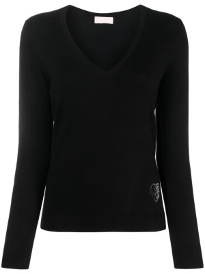 

V-neck rhinestone-embellished jumper, LIU JO V-neck rhinestone-embellished jumper