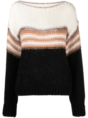 

Stripe-detail crew-neck jumper, LIU JO Stripe-detail crew-neck jumper