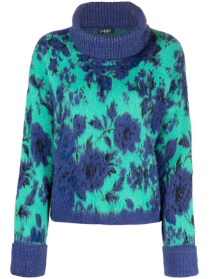 

Floral-jacquard roll-neck jumper, LIU JO Floral-jacquard roll-neck jumper