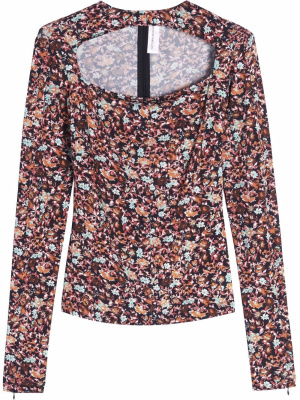 

Floral-print cut-out detail top, Victoria Beckham Floral-print cut-out detail top