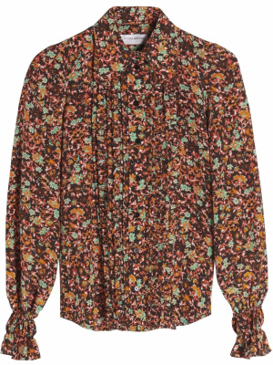 

Floral-print frill silk blouse, Victoria Beckham Floral-print frill silk blouse