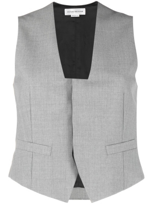 

Mélange-effect virgin-wool gilet, Victoria Beckham Mélange-effect virgin-wool gilet