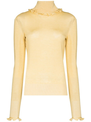 

Frill-trim fine-knit jumper, Victoria Beckham Frill-trim fine-knit jumper