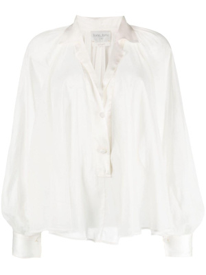 

V-neck cotton-blend blouse, Forte Forte V-neck cotton-blend blouse