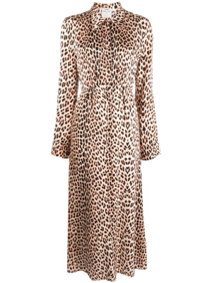 

Leopard-print long-sleeves midi dress, Forte Forte Leopard-print long-sleeves midi dress