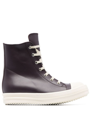 

High-top leather sneakers, Rick Owens High-top leather sneakers