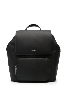 

Logo-lettering faux-leather backpack, Calvin Klein Logo-lettering faux-leather backpack