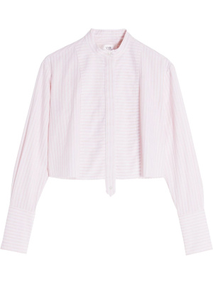 

Striped organic cotton cropped shirt, Victoria Victoria Beckham Striped organic cotton cropped shirt