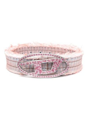 

Rhinestone logo-buckle denim belt, Diesel Rhinestone logo-buckle denim belt