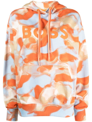 

Swirl-print cotton hoodie, BOSS Swirl-print cotton hoodie