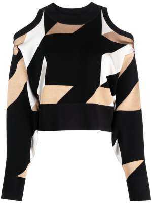 

Geometric-pattern cold-shoulder jumper, BOSS Geometric-pattern cold-shoulder jumper