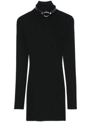 

Ring-embellished ribbed knit mini dress, 1017 ALYX 9SM Ring-embellished ribbed knit mini dress