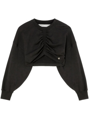 

Ruched-detail cropped sweatshirt, Palm Angels Ruched-detail cropped sweatshirt