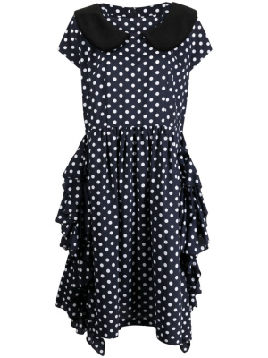 

Polka-dot print ruffle-detailing dress, Comme Des Garçons Comme Des Garçons Polka-dot print ruffle-detailing dress