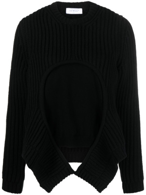 

Layered ribbed-knit jumper, Off-White Layered ribbed-knit jumper