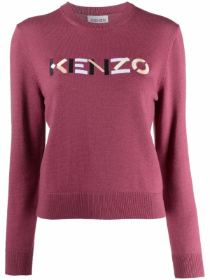 

Embroidered-logo wool jumper, Kenzo Embroidered-logo wool jumper