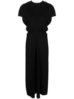

Gathered short-sleeved midi dress, TOTEME Gathered short-sleeved midi dress