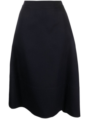 

Virgin wool asymmetric-hem midi skirt, Jil Sander Virgin wool asymmetric-hem midi skirt