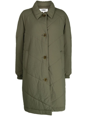 

Classic-collar padded-design coat, YMC Classic-collar padded-design coat
