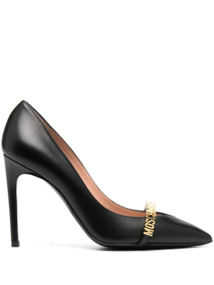 

100mm logo-lettering pumps, Moschino 100mm logo-lettering pumps