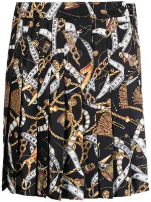 

Knife-pleat silk A-line skirt, Moschino Knife-pleat silk A-line skirt